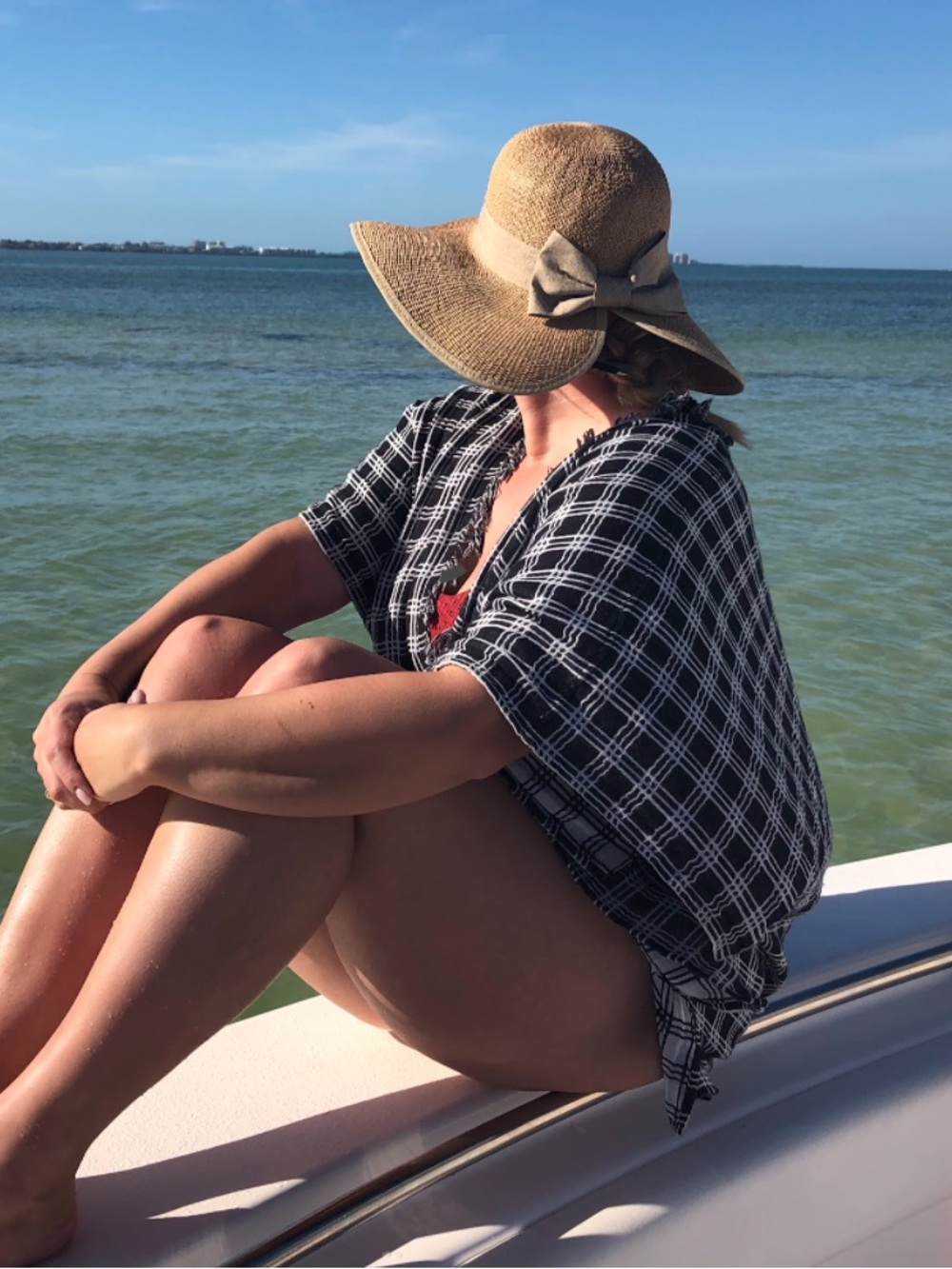 Aerie Black & White Plaid Beach Cover-Up